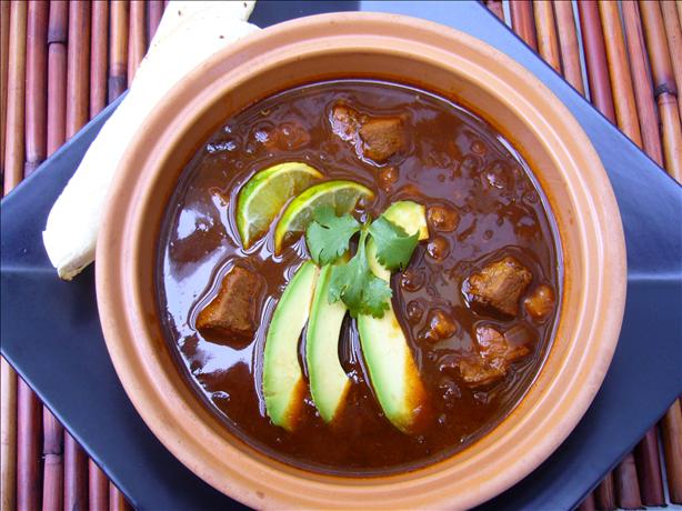 Pork & Hominy in Red Chiles Soup/Stew. Photo by cookiedog