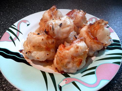 Broiled Lemon and Garlic Tiger Prawns. Photo by Mikekey