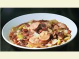 Slow Cooked Three Beans and Sausage