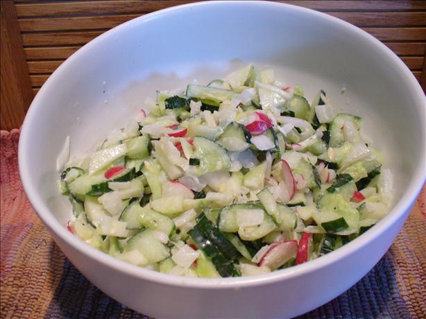 Rock {radish,onion,cucumber,kohlrabi} Salad. Photo by Montana Heart Song