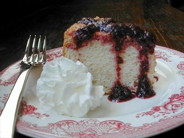 Lemon Angel Cake With Blueberry Sauce. Photo by ms_bold