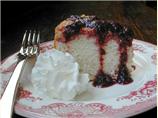 Lemon Angel Cake With Blueberry Sauce