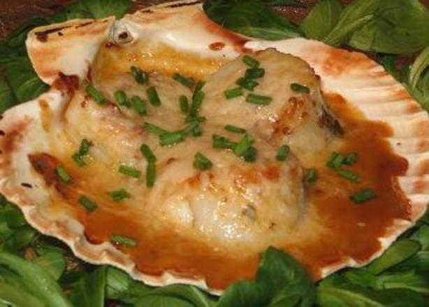 Sea Scallops With Miso Mustard Sauce. Photo by The Flying Chef