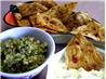 Adobo Chips With Warm Goat Cheese and Cilantro Salsa. Recipe by Sharon123