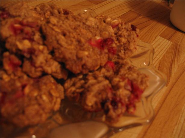 Vegan Peanut Butter Oatmeal Cranberry Cookies. Photo by White Rose Child