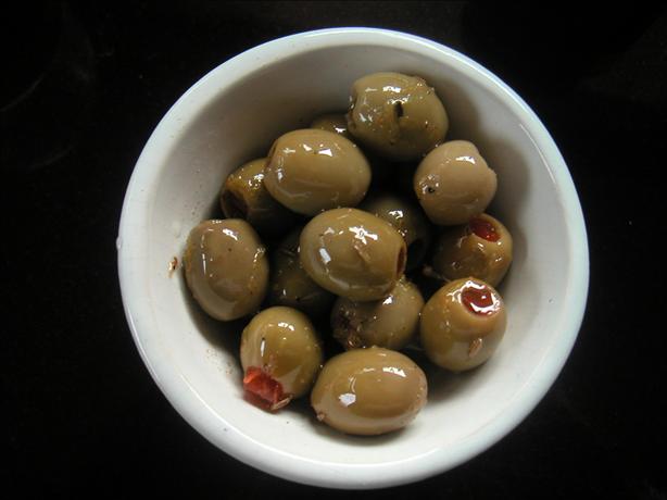 Marinated Green Olives. Photo by Leggy Peggy