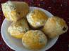 Savory Onion-Bacon Cheese Muffins. Recipe by Kittencalskitchen