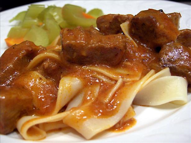 Round Steak Cubes With Sauce. Photo by Derf