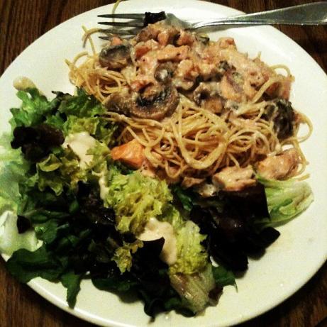 Salmon Cream Pasta. Photo by peachesnmoxie