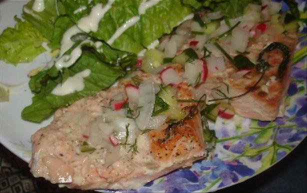 Oven Poached Salmon a La Paige (Rachael Ray). Photo by BrakBill