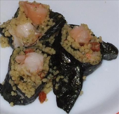 Lobster and Cous Cous Sushi. Photo by Peter J