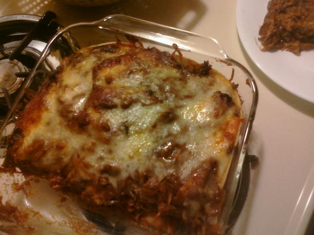 Chicken Mole 'lasagna'.....easy and Good!. Photo by arphilly