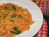 Bow Tie Pasta With Roasted Red Pepper and Cream Sauce. Recipe by smiles4u