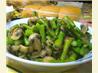 Buttery Pan Roasted Mushrooms and Asparagus