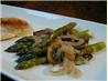 Buttery Pan Roasted Mushrooms and Asparagus