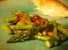 Buttery Pan Roasted Mushrooms and Asparagus