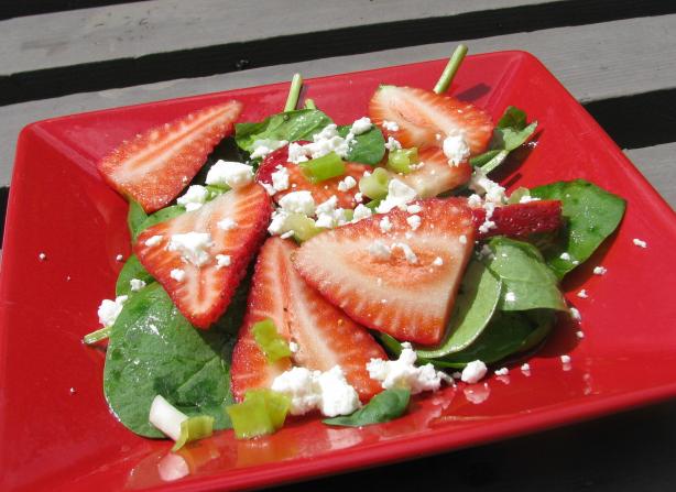 Spinach Salad With Strawberries and Feta Cheese. Photo by lazyme