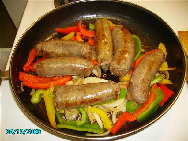 Venison or Moose Sausage Links With Peppers Sandwiches. Photo by Miss Tinkerbell