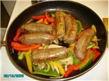 Venison or Moose Sausage Links With Peppers Sandwiches. Photo by Miss Tinkerbell