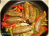 Venison or Moose Sausage Links With Peppers Sandwiches