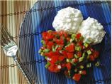 Tomato Salad Served With Cottage Cheese