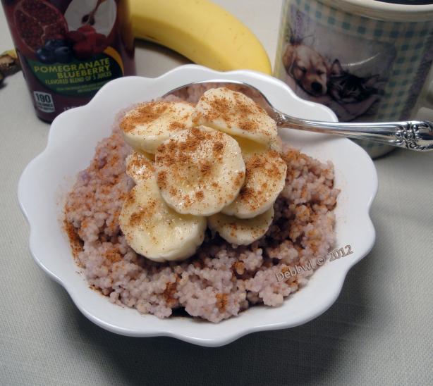 Vegan Breakfast Couscous With Fresh Fruit. Photo by Debbwl