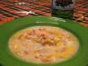 Sweet Corn Chowder With Shrimp and Red Peppers. Recipe by mary winecoff