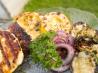 Grilled Halloumi Appetizer Salad. Recipe by Chef Kate