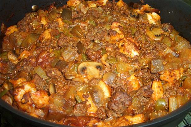 Eggplant Casserole - (Melitzanes Me Kreas Sti Katsarola). Photo by MsSally