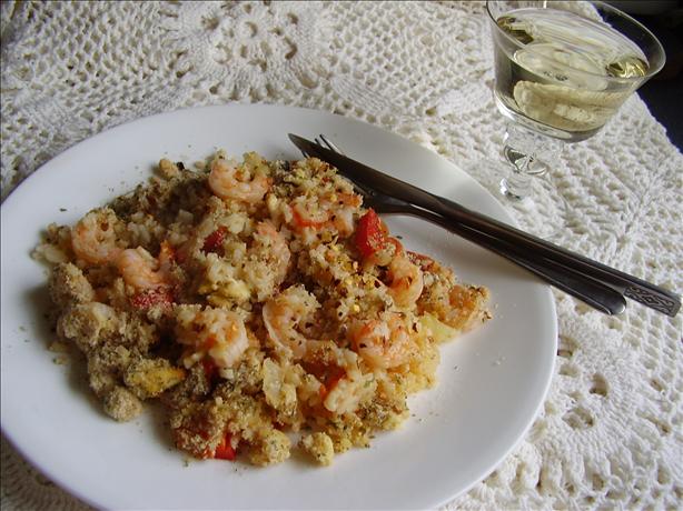 Greek Rice and Shrimp Bake With Feta Crumb Topping. Photo by NoraMarie