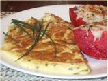 Chive Omelette With Gruyere and Canadian Bacon