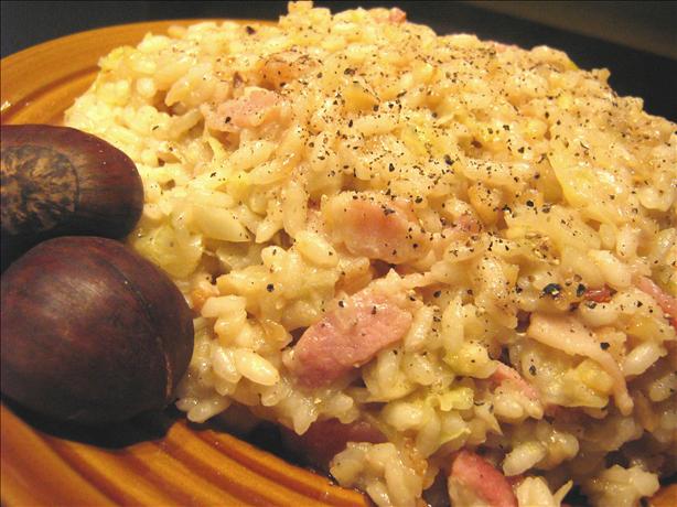 Chestnut and Bacon Risotto With Savoy Cabbage. Photo by ~Leslie~