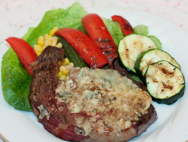 Blue Cheese Topped Grilled Ranch Steak. Photo by Peter J