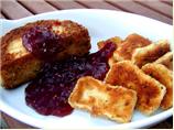 Camembert Cheese With Raspberries Sauce
