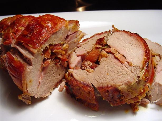 Grilled Pork Loin With Bacon. Photo by Sharlene~W