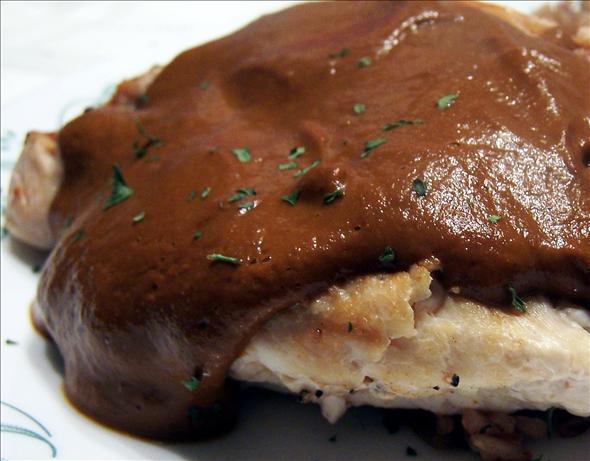 Classic Mole Poblano Sauce With Chicken. Photo by PaulaG