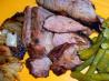 Lemony Flank Steak Skewers With Lemon Dipping Sauce. Recipe by Kittencalskitchen