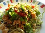 Chinese Stir-Fry over Crunchy Slaw