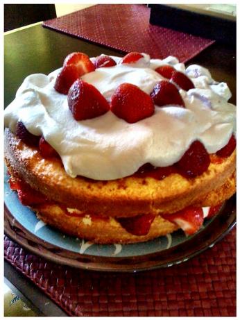 Easy Double Strawberry Layer Cake. Photo by abens9