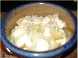Spinach Gorgonzola Walnut Shells With Parmesan Cream. Photo by KelBel