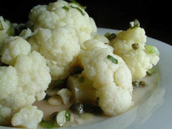 Cauliflower in a Caper Vinaigrette. Photo by Chef floWer
