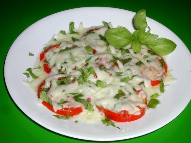Tomato Basil Gooey Cheese Side Dish. Photo by mailbelle