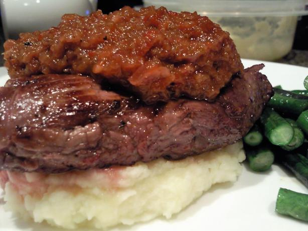Skirt Steak With Onion Marmalade. Photo by Coasty