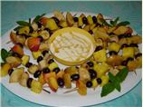 Fruit Kebabs With Yogurt and Honey Dip