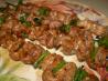 Garlic Pepper Pork Skewers. Recipe by SusieQusie