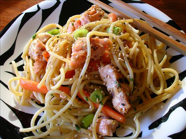 Asian Salmon Noodle Salad. Photo by Pam-I-Am