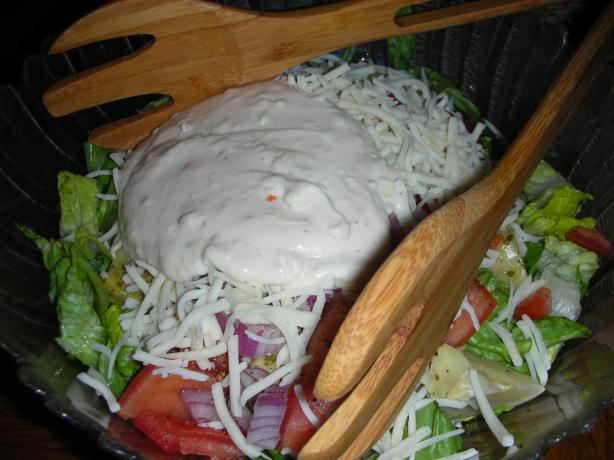 Cheesy Italian House Salad With Parmesan Dressing. Photo by JackieOhNo!