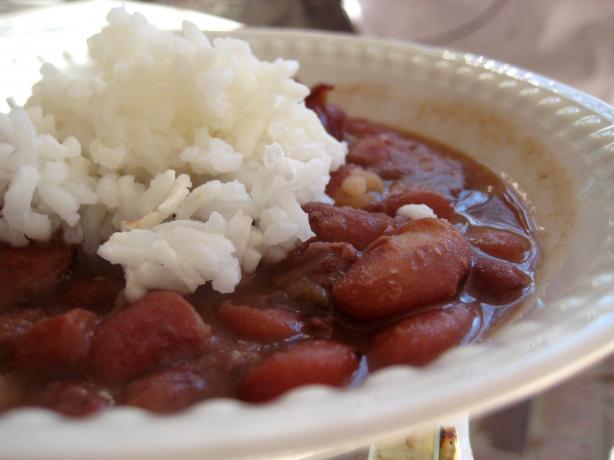 Cream-Style Red Beans and Rice. Photo by gailanng