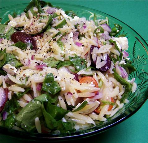 Greek Orzo Salad W/ Kalamata and Feta. Photo by PaulaG