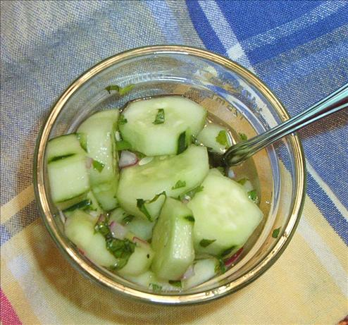 Sweet Spicy Cucumber Salad. Photo by MsSally
